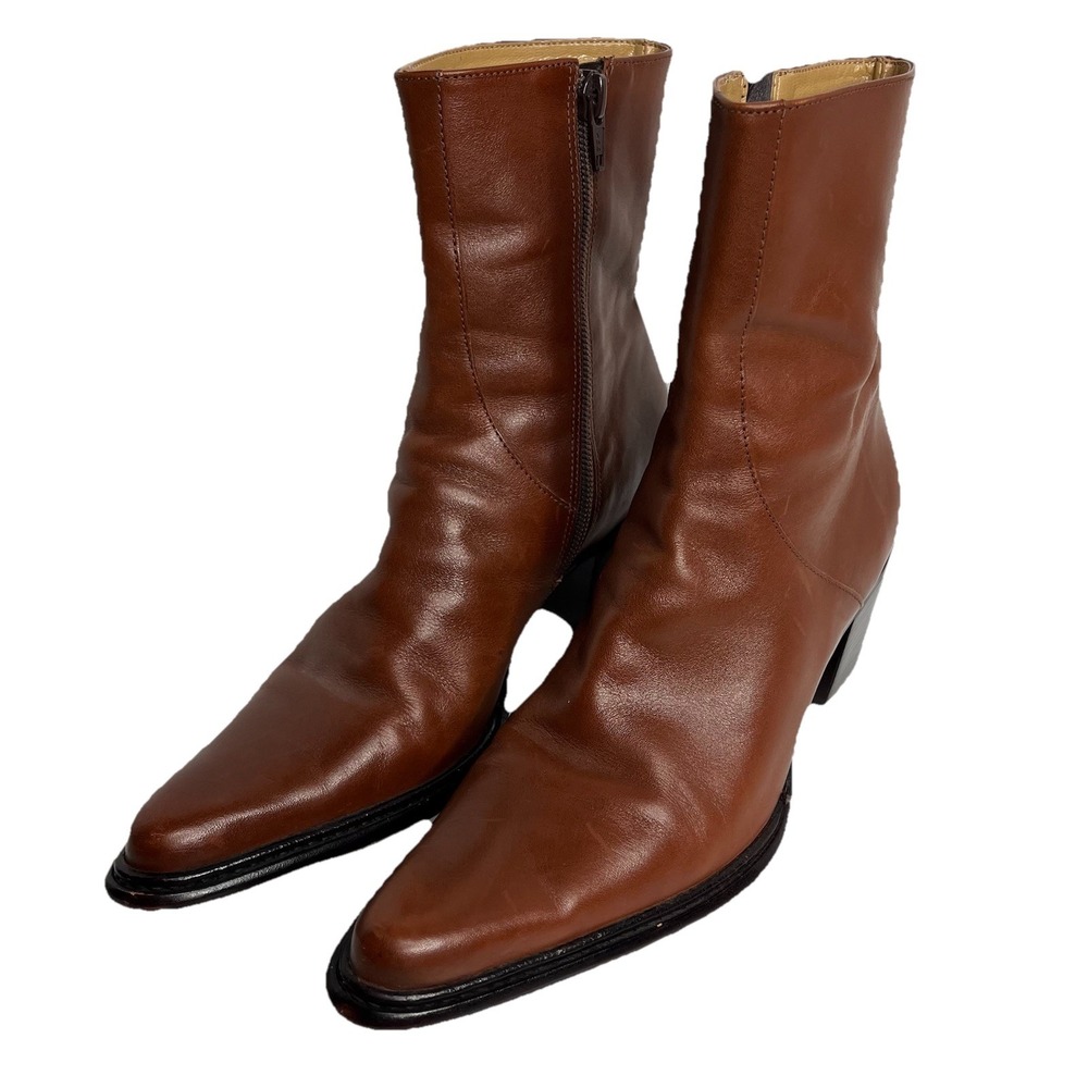Caslon Leather Ankle Boots Pointed Toe Women's 5.5 M Money Capsule Minimalist